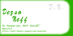 dezso neff business card